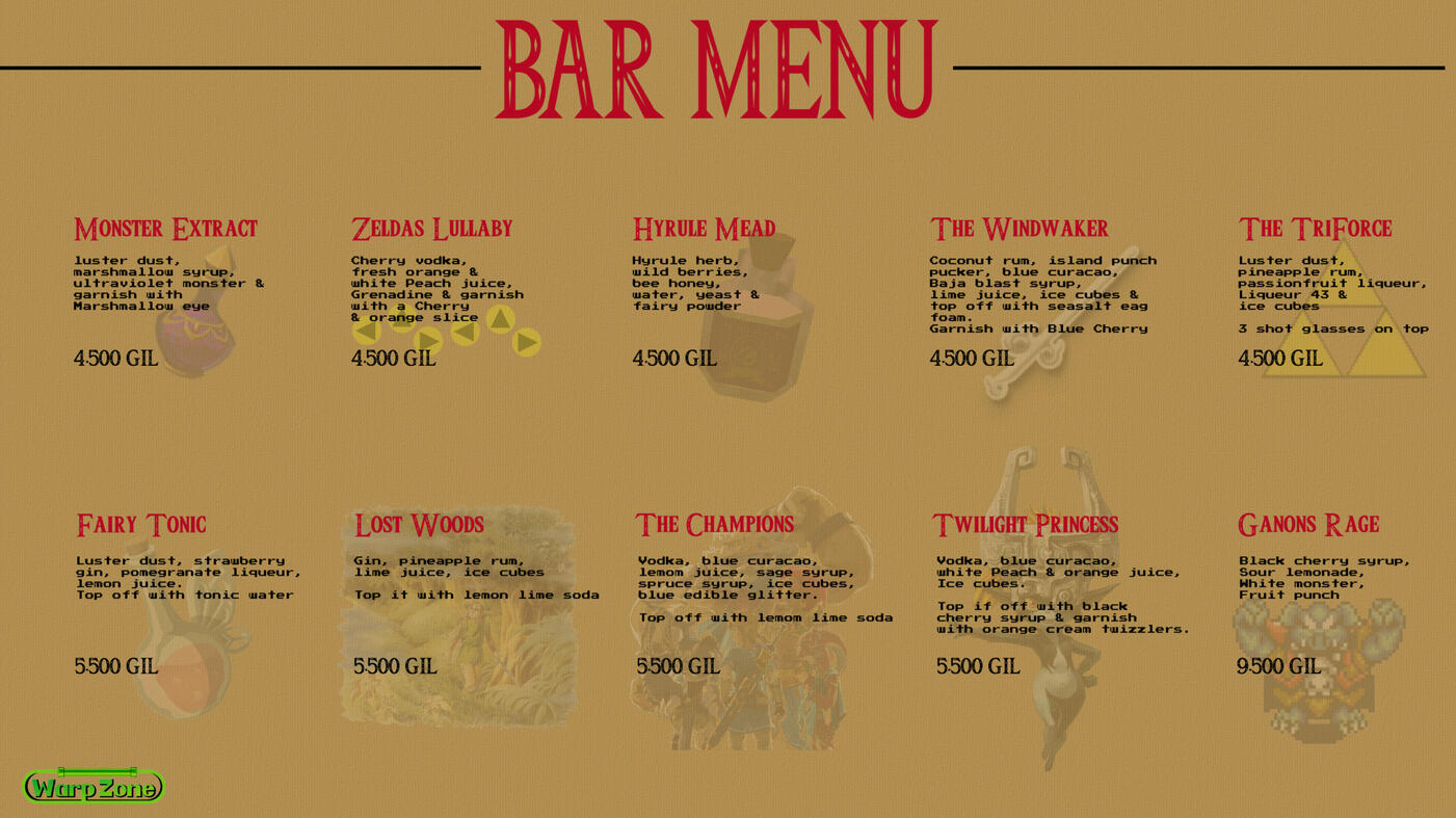 Bar Menu